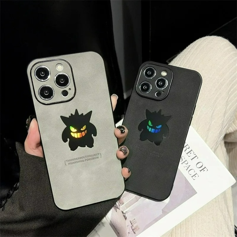 Apple Iphone 15 Pro Max - Cartoon Anime Gengar Leather Texture Laser