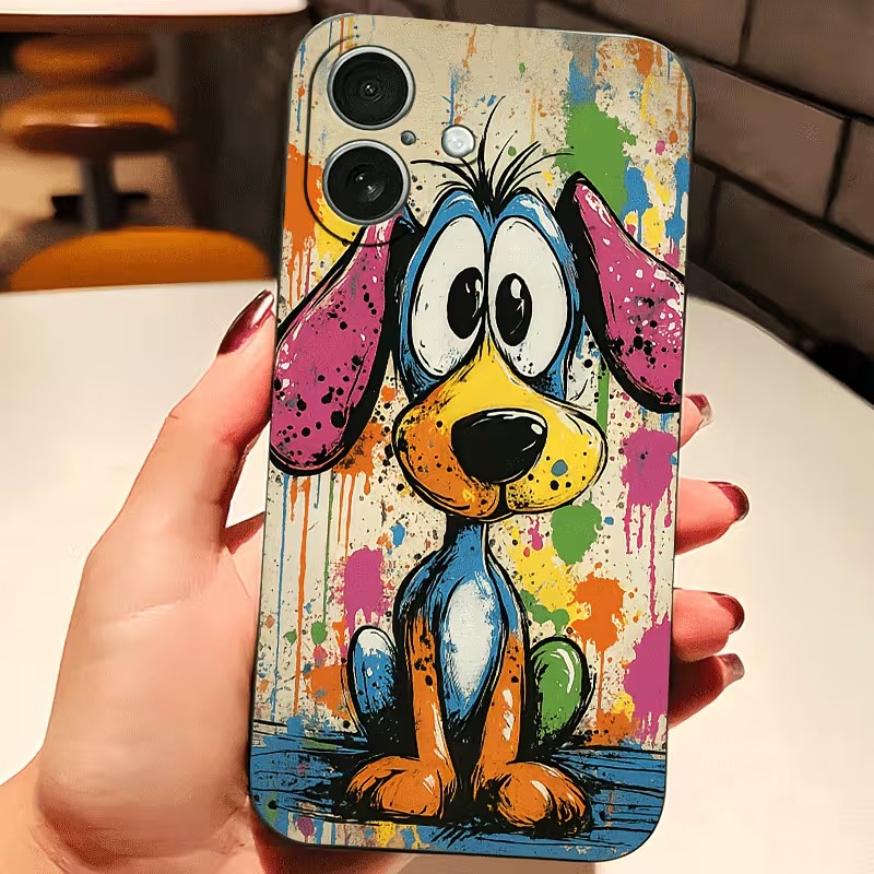 Apple Iphone 15 Pro Max - Graffiti Colored Puppy TPU Phone Case