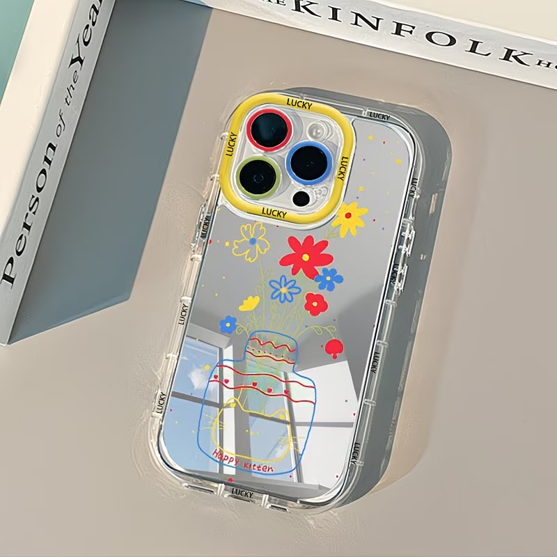 Apple Iphone 15 Pro Max - Summer Daisy Cat Vase Design Mirror