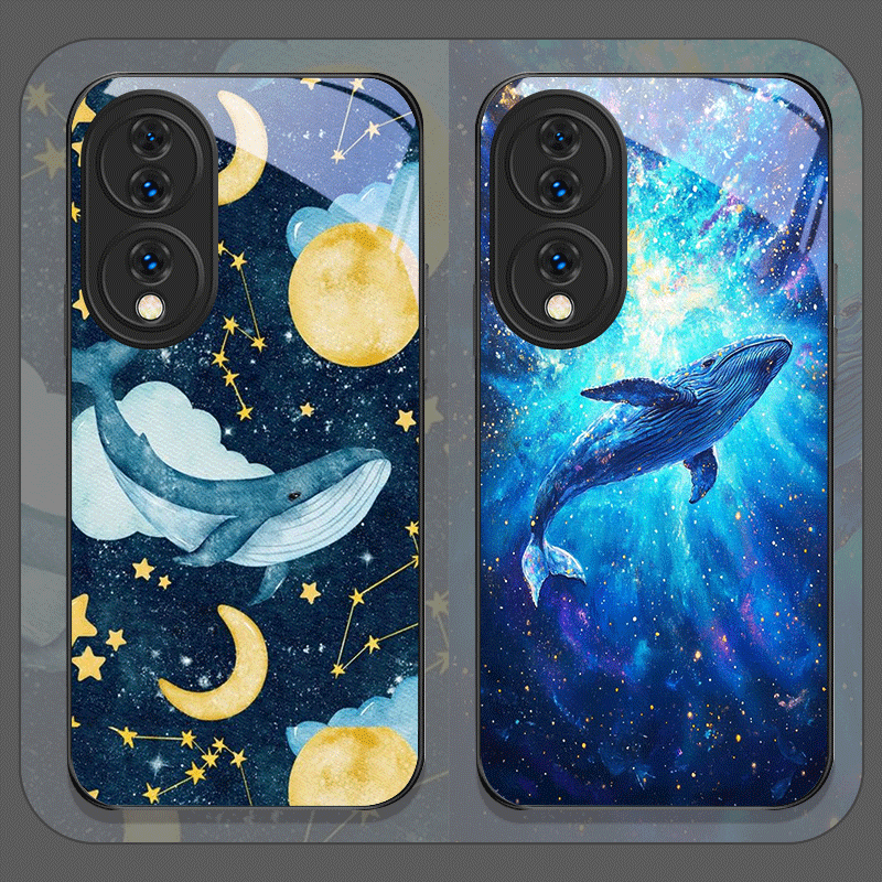 Huawei Mate 60 - Cartoon Starry Sky Blue Whale Printed