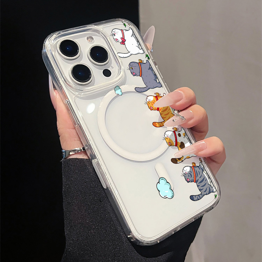 Apple Iphone 15 Pro Max - Cute Cartoon Cat Clear Phone Case