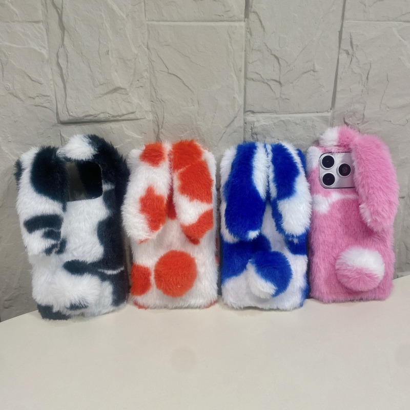 Apple Iphone 15 Pro Max - Cute Rabbit Design Fluffy Phone Cases