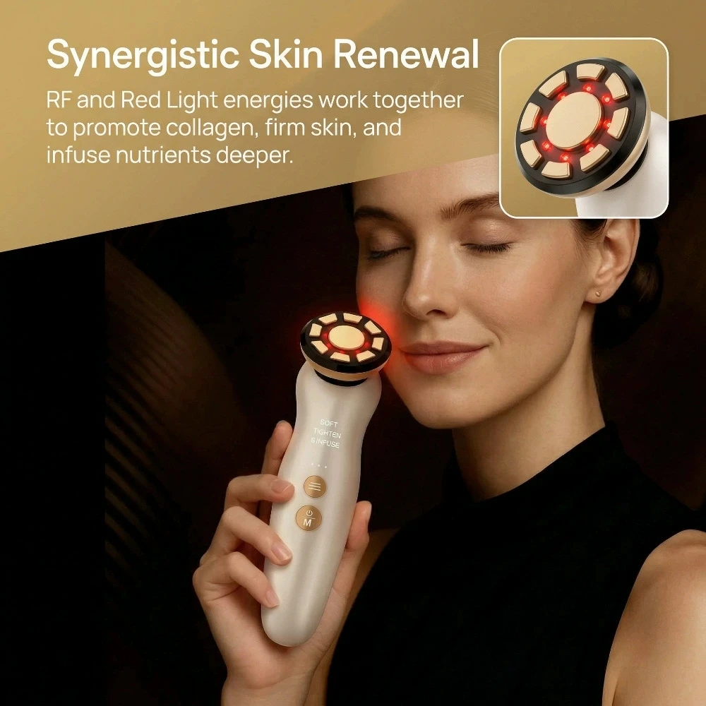 RF Facial Massager LED Light t - Galvanic Skin Sensor recension och pris