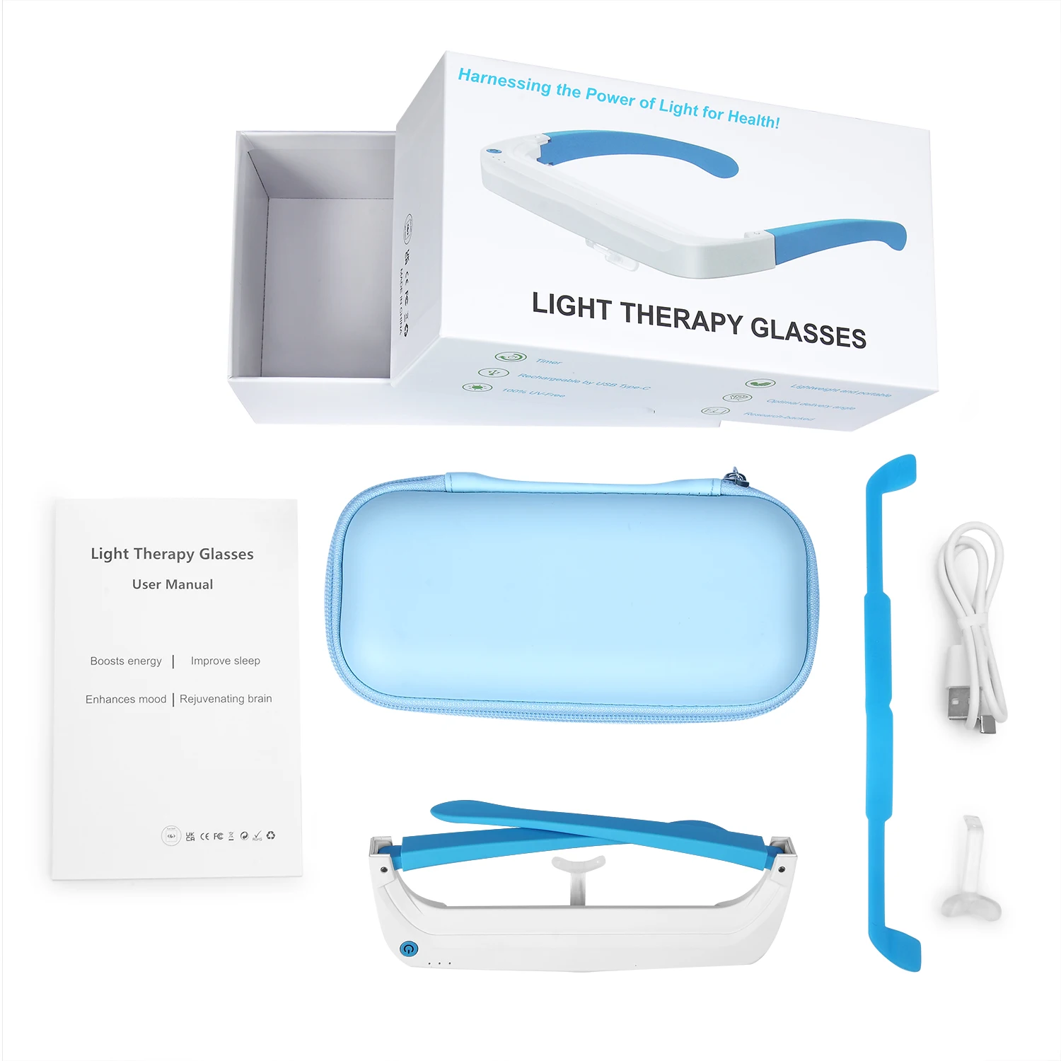 SAD Light Therapy Glasses Red  - Light Therapy Glasses recension och pris