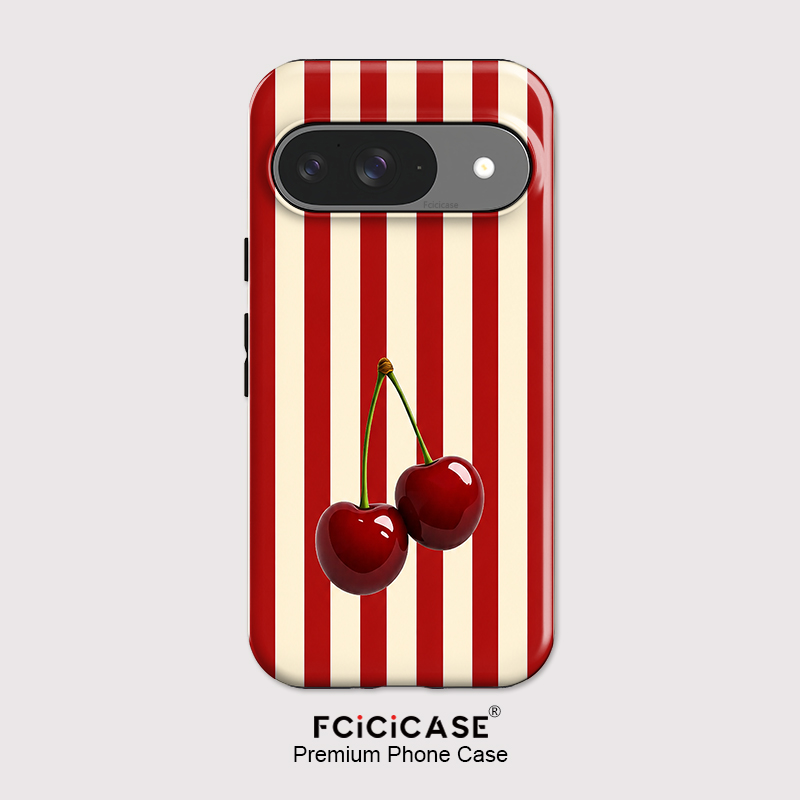 Fcicicase Cherry Stripe Patter - Google Pixel 9 Pro recension och pris